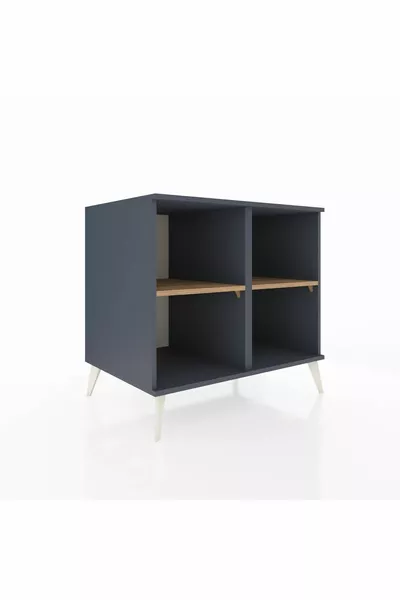 Commode Kronos 2 étagères Anthracite-Anthracite/Sapin
