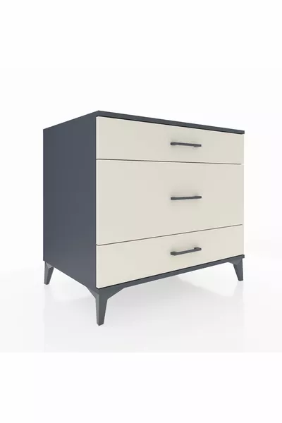 Kronos Dressoir 3 Lades Antraciet-Leisteen