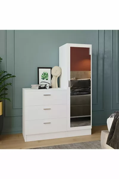 Oswin Spiegelkast Kledingkast Wit -W