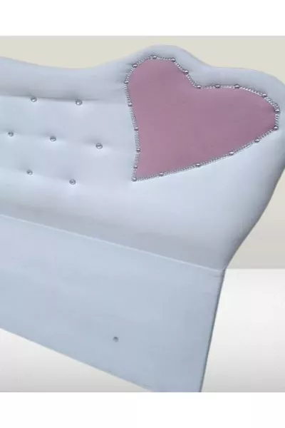 Başlık  DK Tek Kişilik 'lık Kalplı Model Tay Tüyü beyaz Kumaş El Yapım