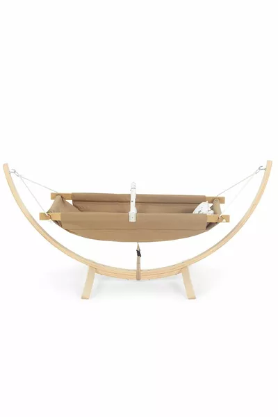 Holzpuppen-Hängematte, tragbares Kinderbett, Schaukel, mit Kissen- und Polstergeschenk