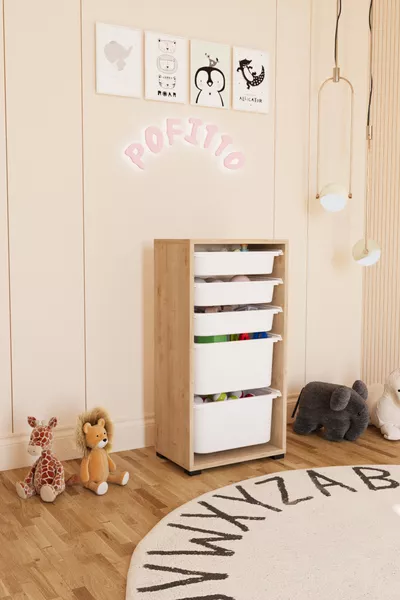 2 Deep 5-Basket Cabinet Toy Cabinet Multipurpose Kitchen Pantry Bathroom Cabinet