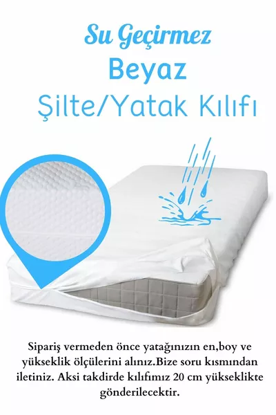Housse de matelas étanche à fermeture éclair (VEUILLEZ INDIQUER LA HAUTEUR DU MATELAS)