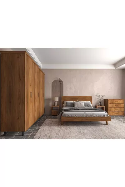 Set da Camera da Letto in Noce Morbido