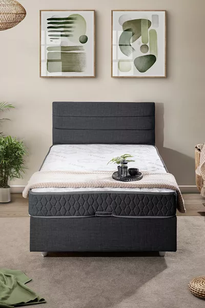 Sofia Single Bed Base and Headboard Double Set Anthracite