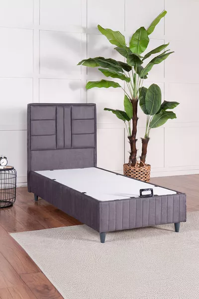 Premium Bamboo Sleepy Triple Set Gray (BASE HEADBOARD MATTRESS)