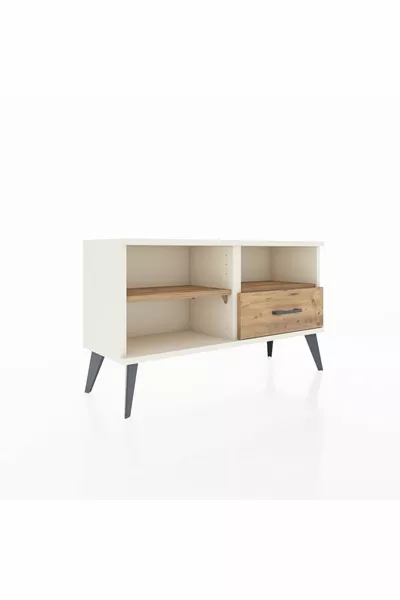 Arges Dresser with 2 Shelves and 1 Drawer, Moonstone-Pine