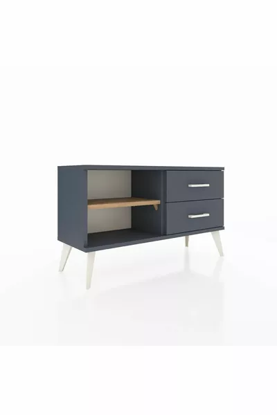Comò Arges con un ripiano e 2 cassetti Antracite-Pino/Antracite