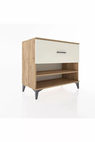 Hyperion Dresser Single Shelf Single Drawer Pine-Onyx