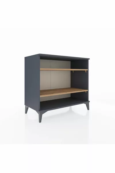 Commode Hyperion 2 étagères Anthracite-Pin