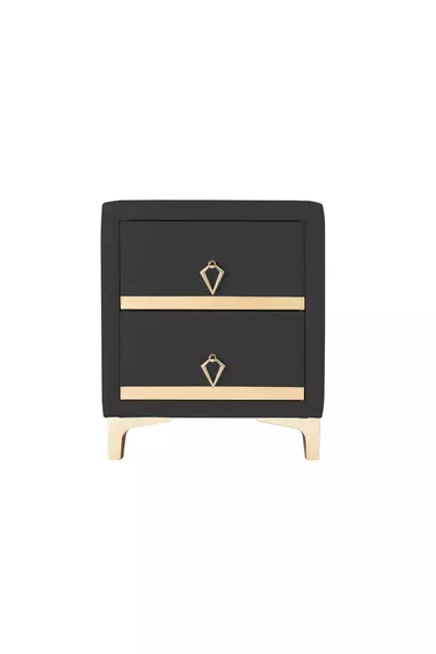 Comodino Doppia Linea Gold, Due Cassetti