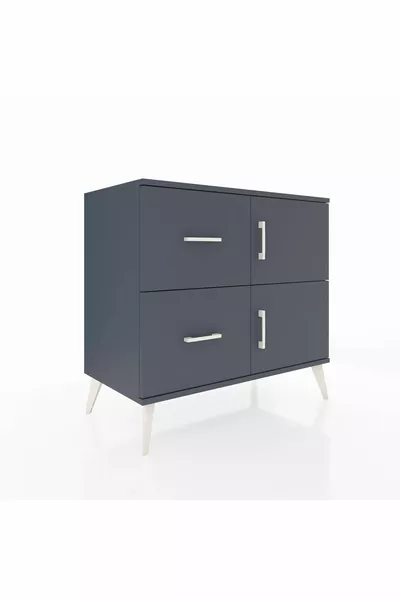 Hyperion Dresser Single Shelf with 2 Drawers and 2 Doors Anthracite-Anthracite