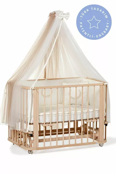 Naturholz Babybett-Set (BL) X-Mutterbett, Kinderbett, Laufstall, Montessori Juniorbett