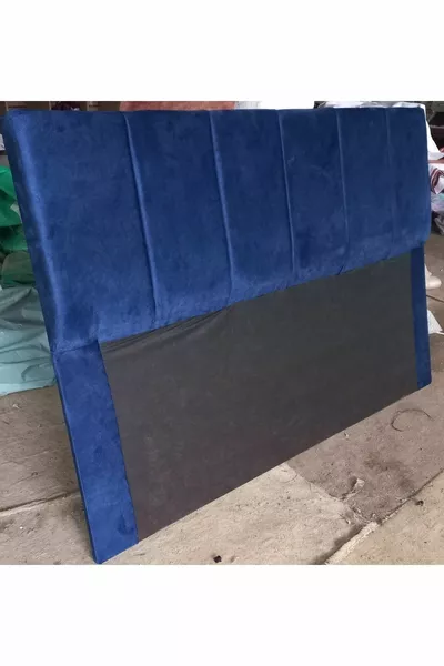 Tête de lit en nubuck bleu marine