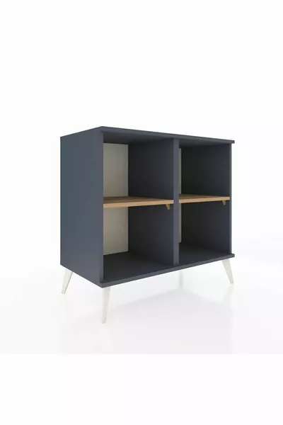 Commode Hyperion 2 étagères Anthracite-Anthracite/Sapin