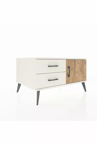Kronos Dresser Single Shelf with 2 Drawers and 1 Door Moonstone-Pine/Moonstone
