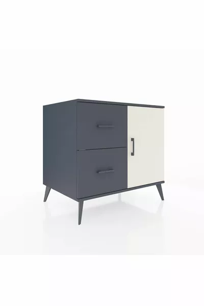 Kronos Dresser Single Shelf 2 Drawers 1 Door Anthracite-Limestone/Anthracite