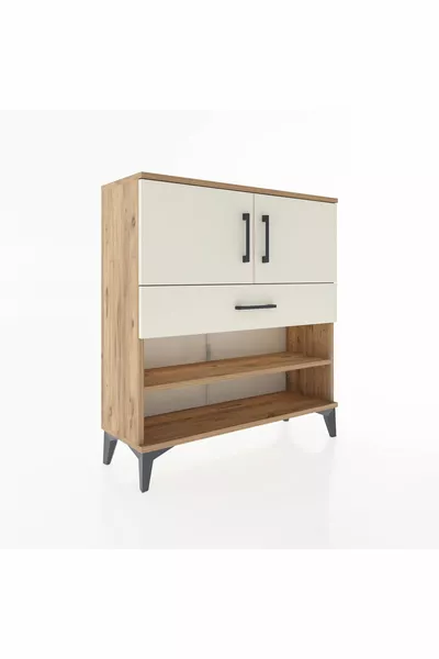 Arges Ladekast 3 Planken Met 1 Lade En 2 Deuren Den-Hout Opaal