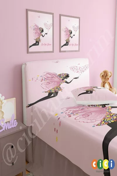 Copri Testata Letto Fiori, Fata e Cuore