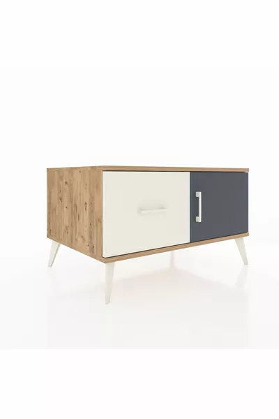 Kronos Dresser with One Shelf, One Drawer, One Door Pine-Anthracite/Stone Grey