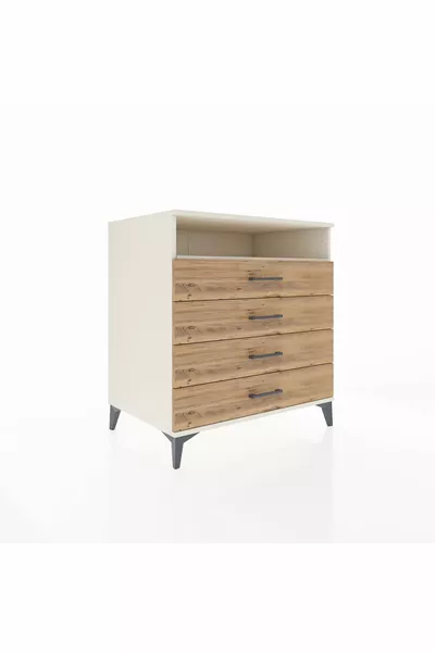 Kronos Dresser Single Shelf 4 Drawers Moonstone-Pine