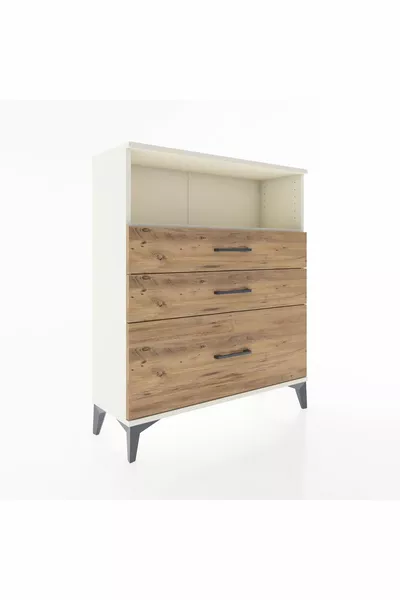 Arges Dressoir Met Eén Plank En 3 Lades Aardestenen-Kiefer