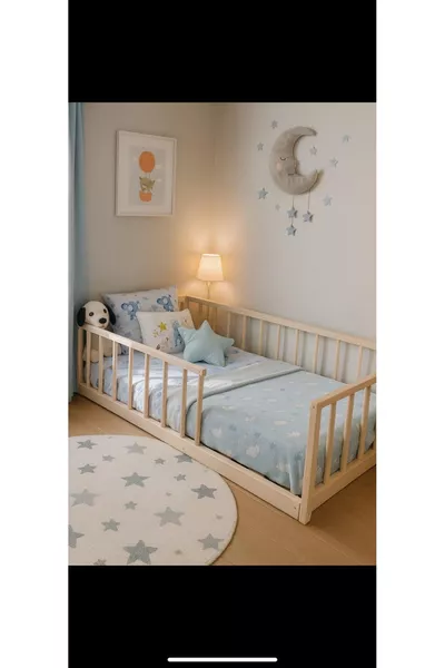 Massives Holz Rundlatten Naturbett Kinderbett cm x cm Naturholz