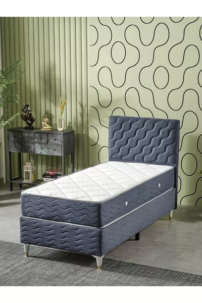 Simge Tek Kişilik (Baza+Başlık+Yatak) 3 Lü Set
