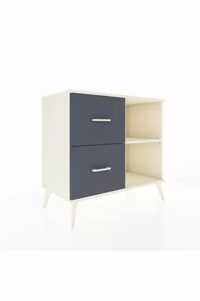 Hyperion Dresser Single Shelf 2 Drawers Moonstone-Moonstone/Anthracite