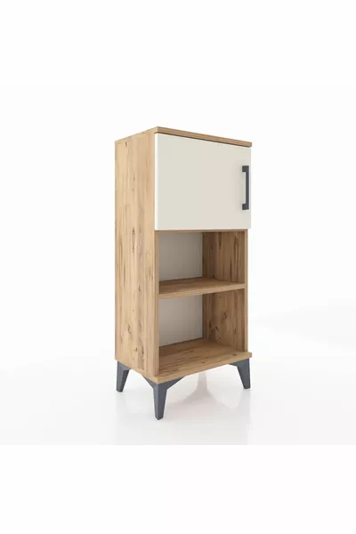 Arges Commode 2-Shelf Single Door Pine-Ayat Stone