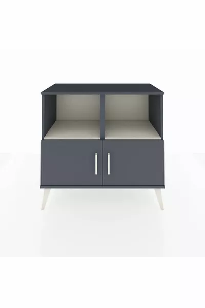 Hyperion Dresser 2-Shelf 2-Door Anthracite-Anthracite/Marble