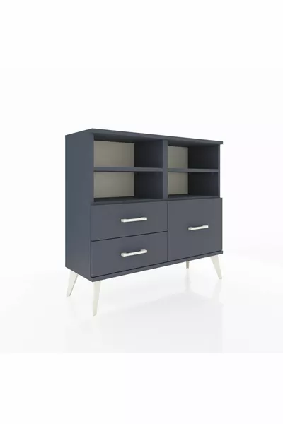 Arges Dresser 4 Shelves 3 Drawers Anthracite-Anthracite