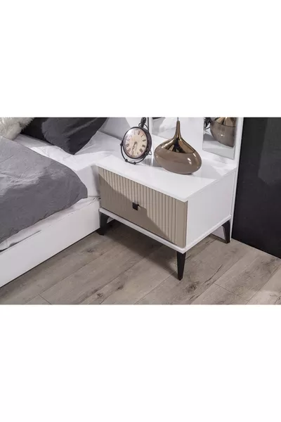 Style (Sand Beige) Modern Nightstand