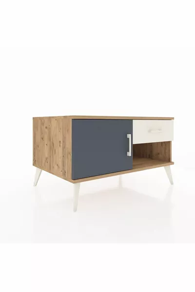 Kronos Dresser with One Shelf, One Drawer, One Door Pine-Anthracite/Stone Grey
