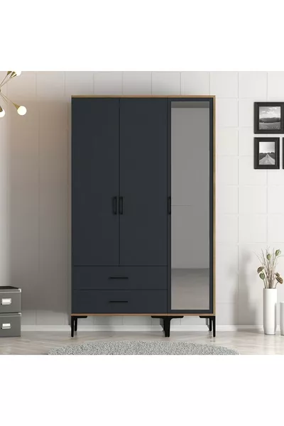 Armoire à 3 portes Kumsal Rt - Anthracite