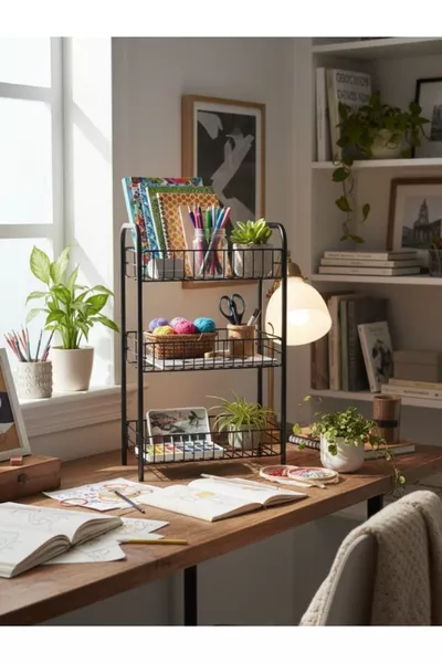 Metal Kids' Bookshelf - Organizer - Decorative and Stylish Bookshelf Model - Book Organizer