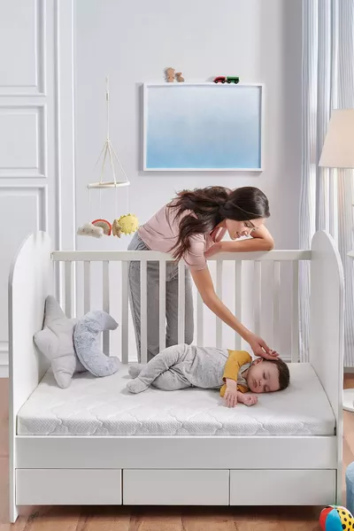 Matelas pour bébé en mousse Twiny avec housse lavable