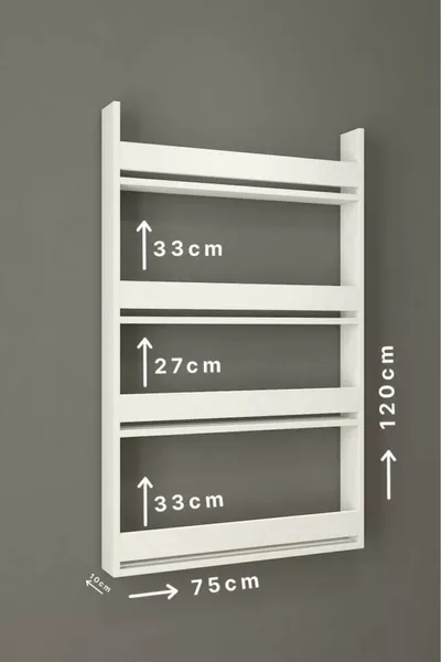 Bibliothèque Montessori pour enfants à 4 étagères murales blanche - Design éducatif