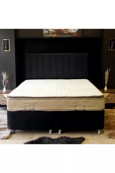 Doppelbett Bettgestell mit Kopfteil und Matratze