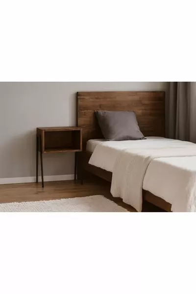 Wooden Walnut Nightstand, Bedroom Nightstand, Living Room Nightstand, Solid Nightstand