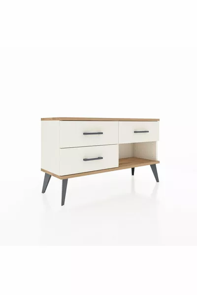 Commode Arges 3 tiroirs Pierre d'Agate-Pin/Pierre d'Agate