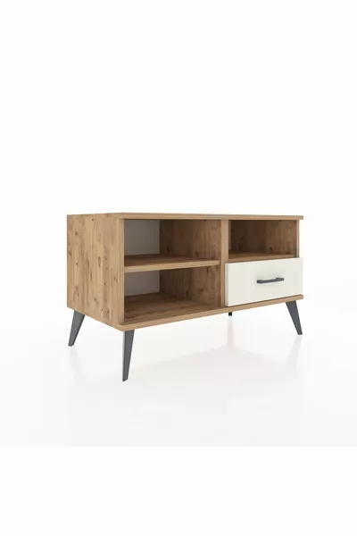 Hyperion Dresser 2-Shelf Single Drawer Pine-Pine/Travertine