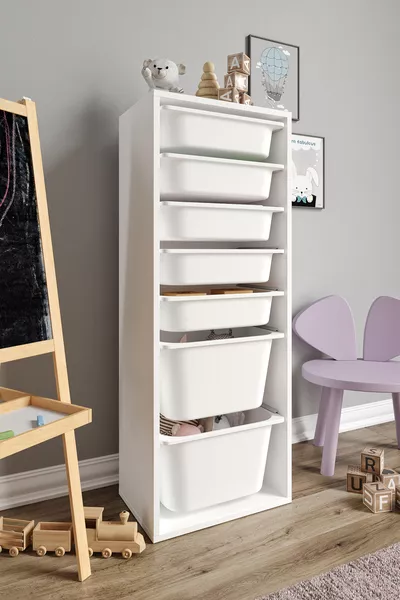 % MDF - XL Mono 7-Fächer Spielzeugschrank