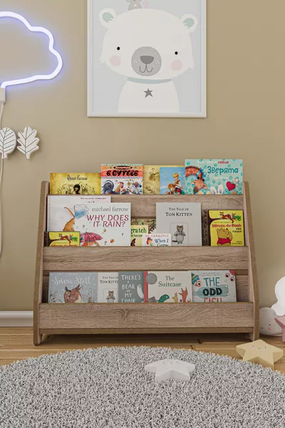 Bibliothèque pour enfants Montessori en MDF - Chêne Sonoma
