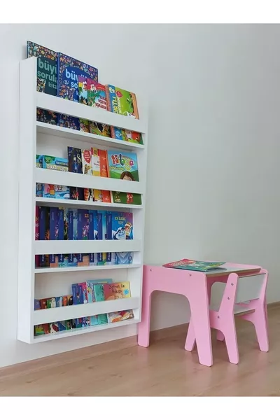 4-Shelf X Cm Montessori Bookshelf Educational Children's Bookshelf White