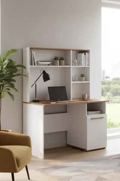 Youth, Kids Wooden-White Study Desk, Gamer Desk, Computer Desk, Children's Room Set