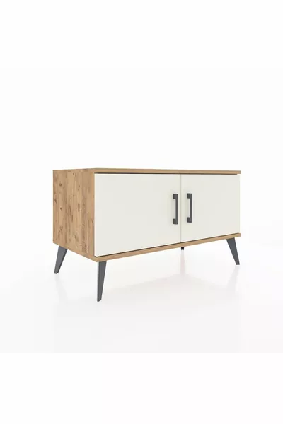 Hyperion Dresser 2-Shelf 2-Door Pine-Sandstone/Anthracite