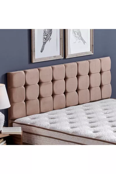 Rama Double Bed Headboard - Cm Milk Coffee Fabric Headboard