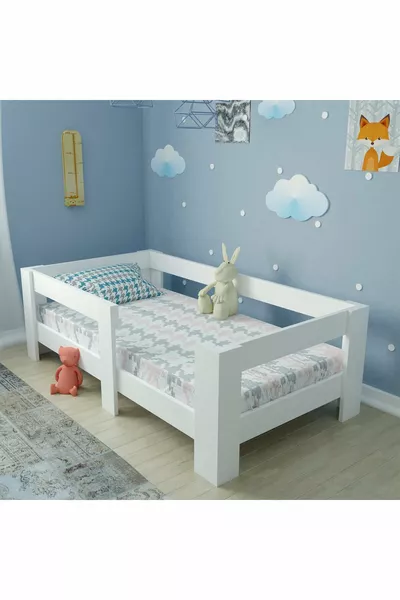 Witte MDF Montessori-bed geschikt voor matras