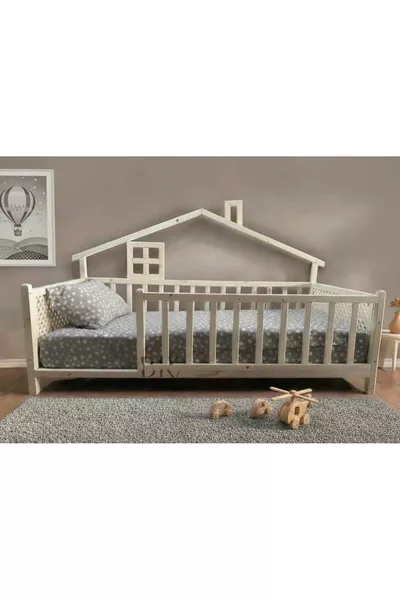 Deluxe Natural Wood Montessori Baby and Child Bed